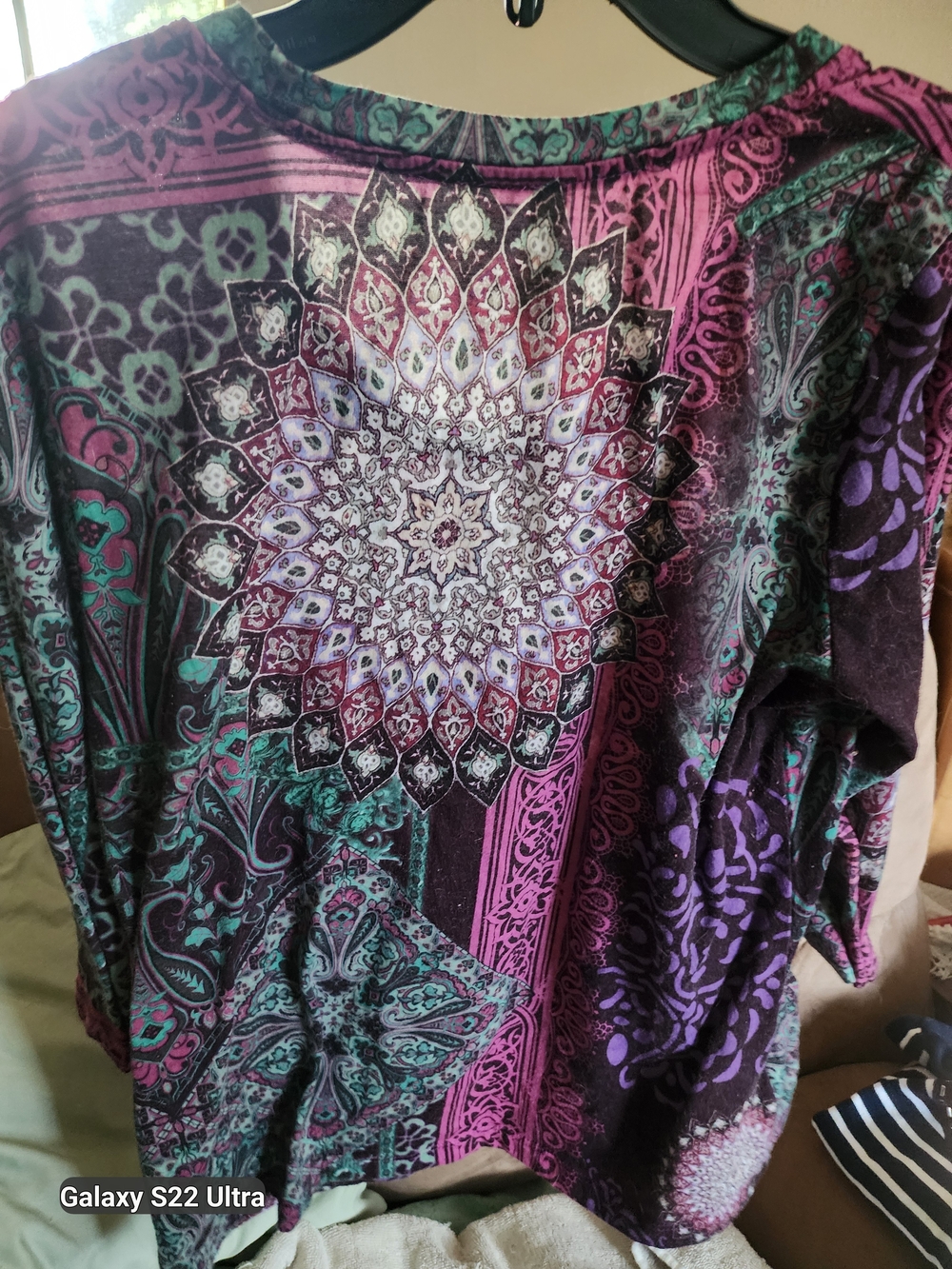 Bohemian Purple & Teal Mandala Print Women's Top